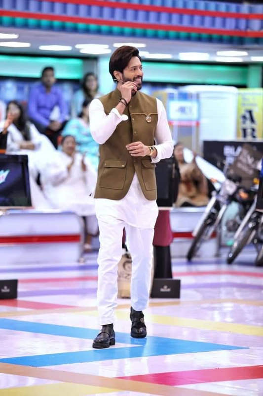 Pearl White Khaddi Net Kurta Trouser with Impression Waistcoat. - Snug