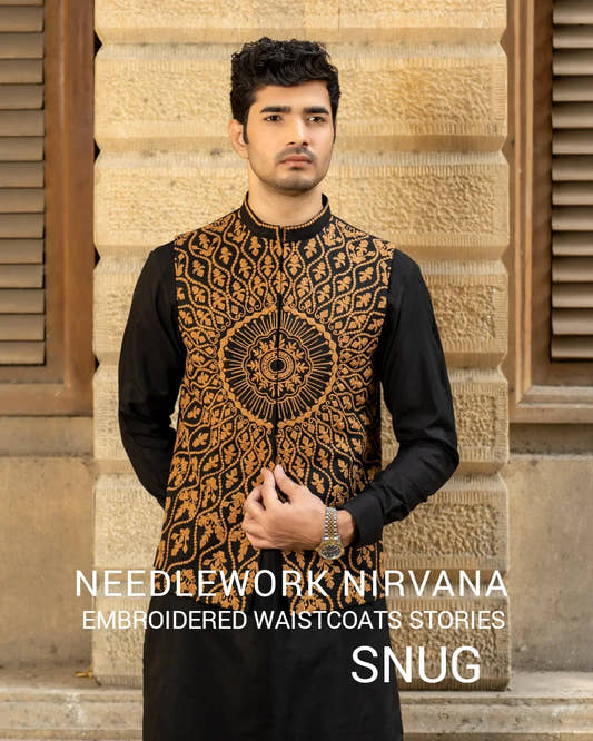 Rustic Embroidered Waistcoat - Needlework Nirvana - Snug