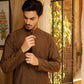 Brown Self Embroidered Kurta Trouser. - Snug