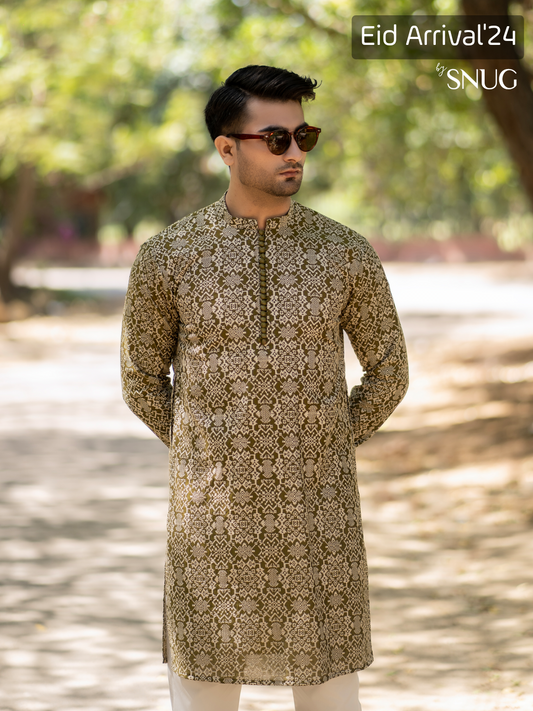 Needlework Marvels: Snug's Exclusive Embroidered Kurta Trouser Series.