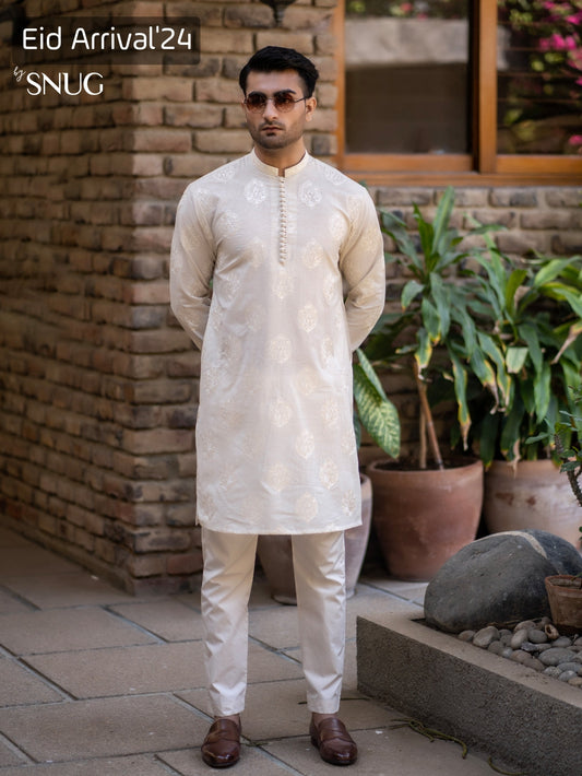 Leaf Luxe: Embroidered Kurta Trouser by Snug.