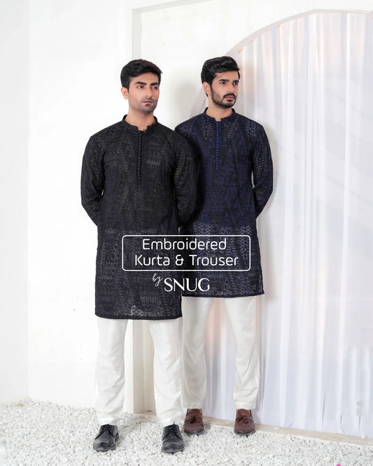 Embroidered Kurta Trouser by Snug. - Snug