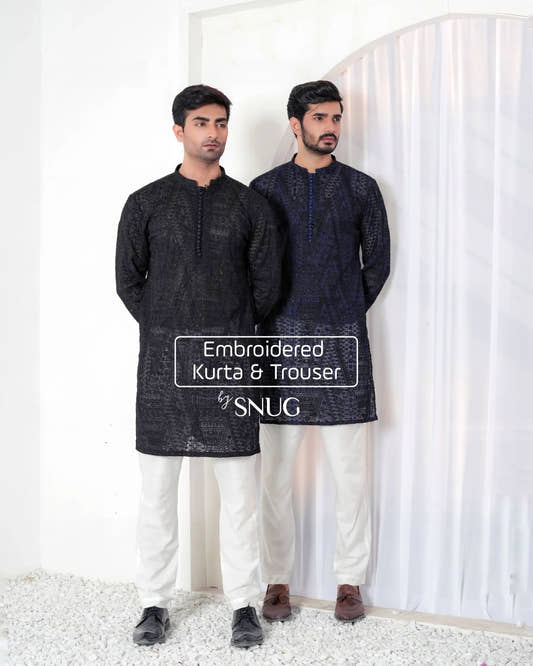 Embroidered Kurta Trouser by Snug.