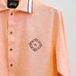 Peach Linen Chest Logo Kurta and Trouser By Snug - Snug