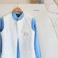 Sky Blue Linen Kurta Trouser With Logo Waistcoat - Snug