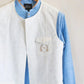 Sky Blue Linen Kurta Trouser With Logo Waistcoat - Snug