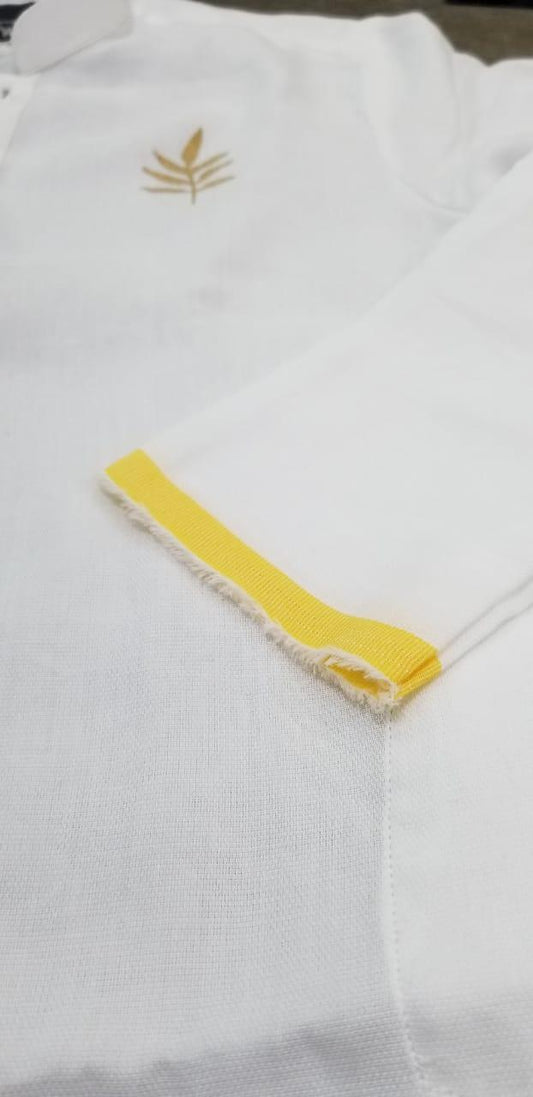 Yellow Selvedge Kurta Trouser - Snug