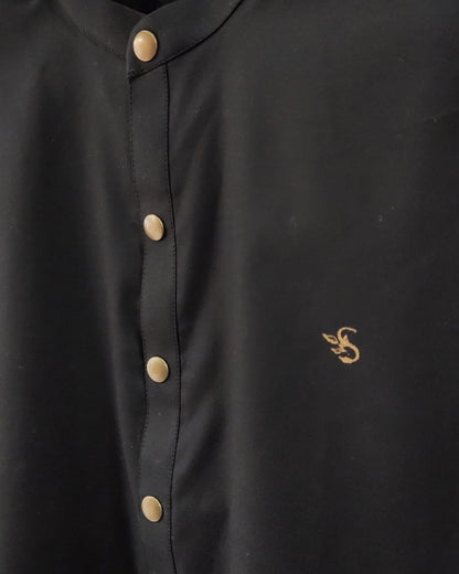 Irish Linen Shirt-Kurti With 'S' Chest Logo With Suede Waistcoat