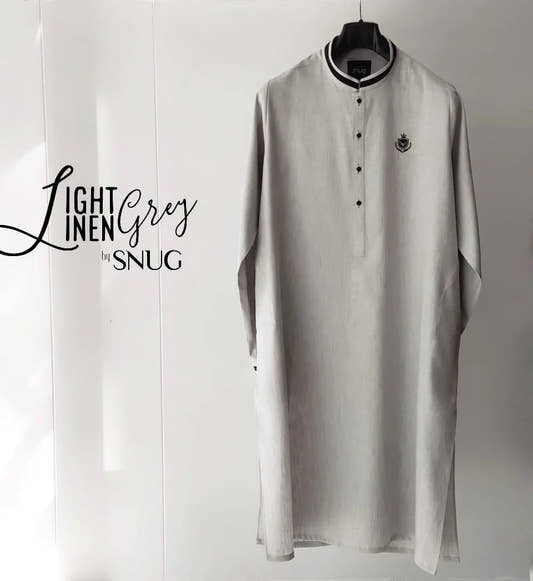 Light Grey Linen Kurta and Trouser - Snug