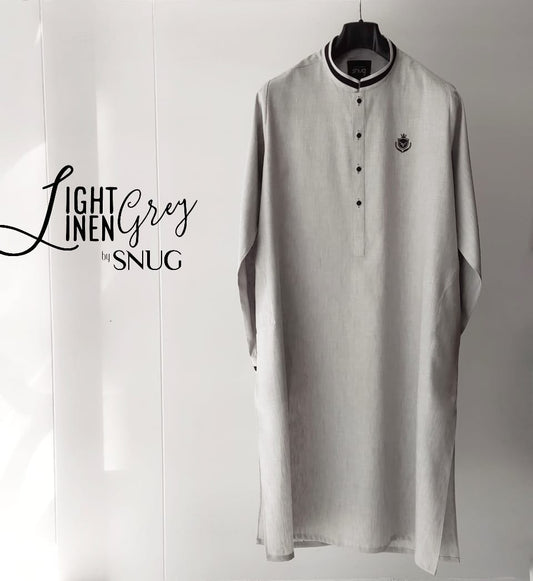 Light Grey Linen Kurta and Trouser