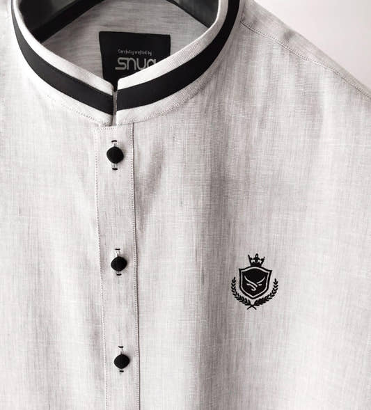 Light Grey Linen Kurta and Trouser - Snug