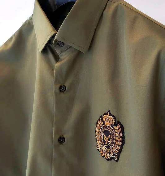 Army Green Embroidered Shirt - Snug