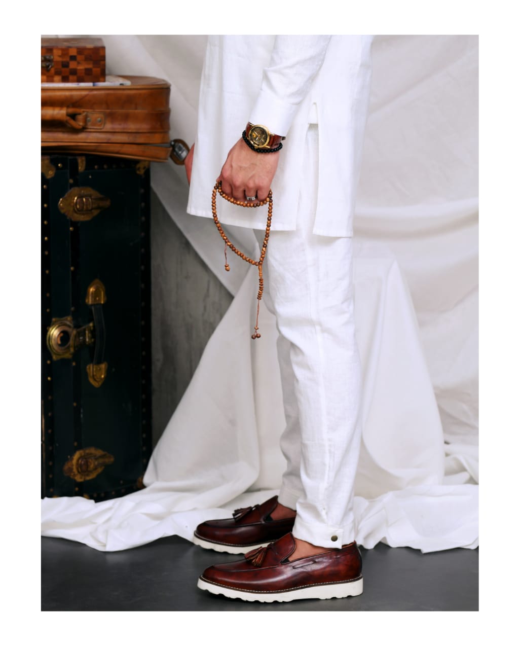 Feather Kurta Trouser And Waistcoat