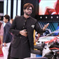 Black Buckle Kurta Trouser with 3 Feather Prince Coat - Snug