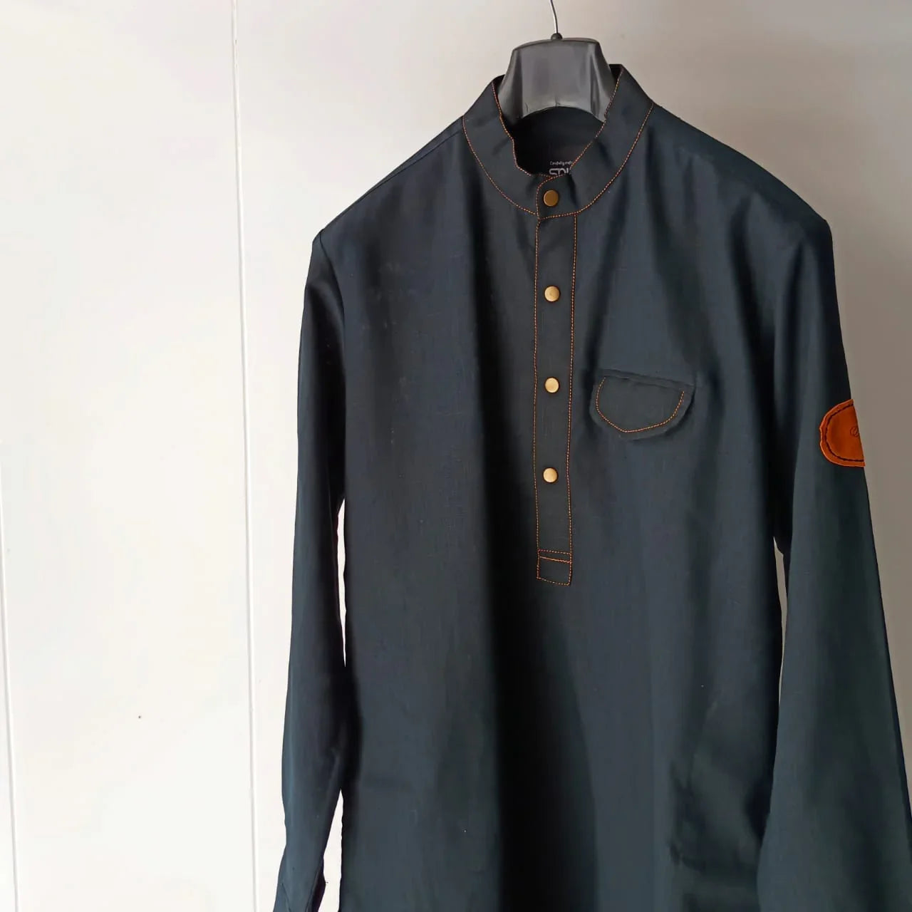 Denim Retro Kurta Trouser with Leather Waistcoat. - Snug