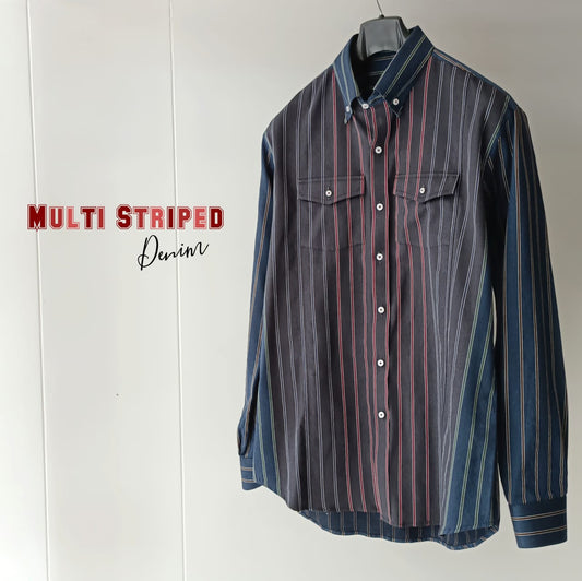 MULTI-STRIPED DENIM SHIRT