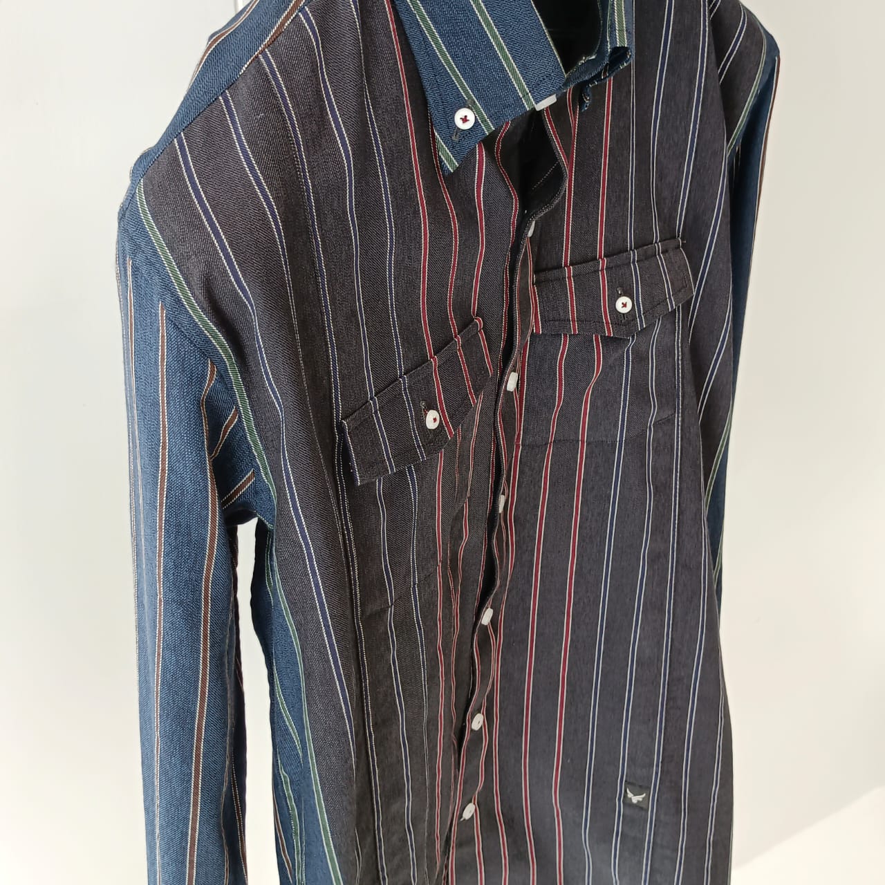 MULTI-STRIPED DENIM SHIRT