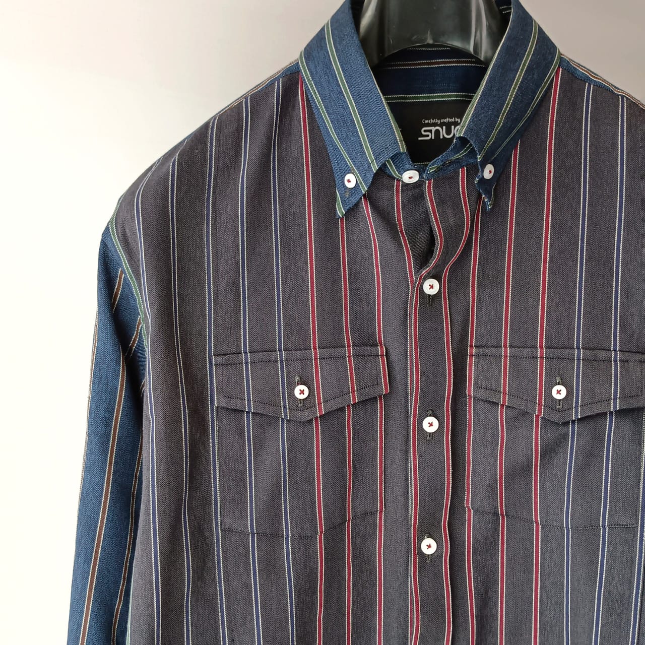 MULTI-STRIPED DENIM SHIRT