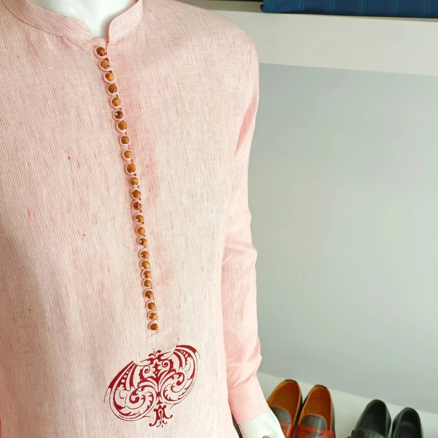 Textured Linen Loops Kurta Trouser - Snug