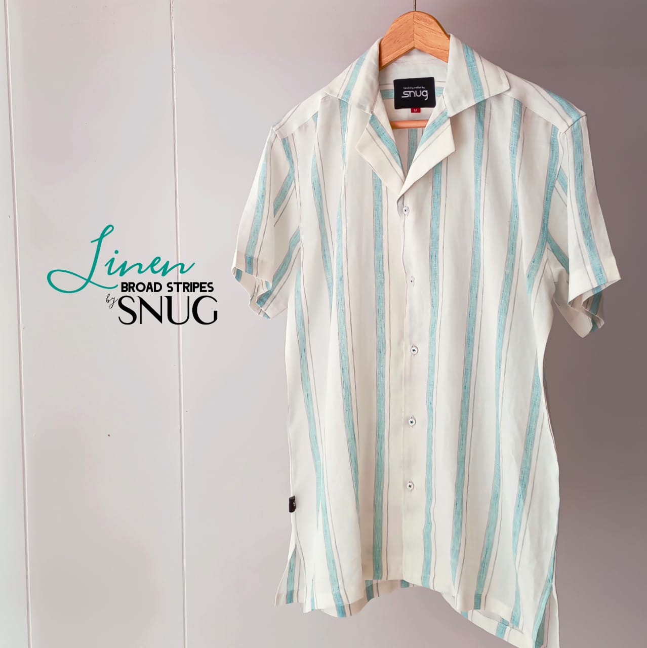 Sea Green Broad Stripes Linen Shirt