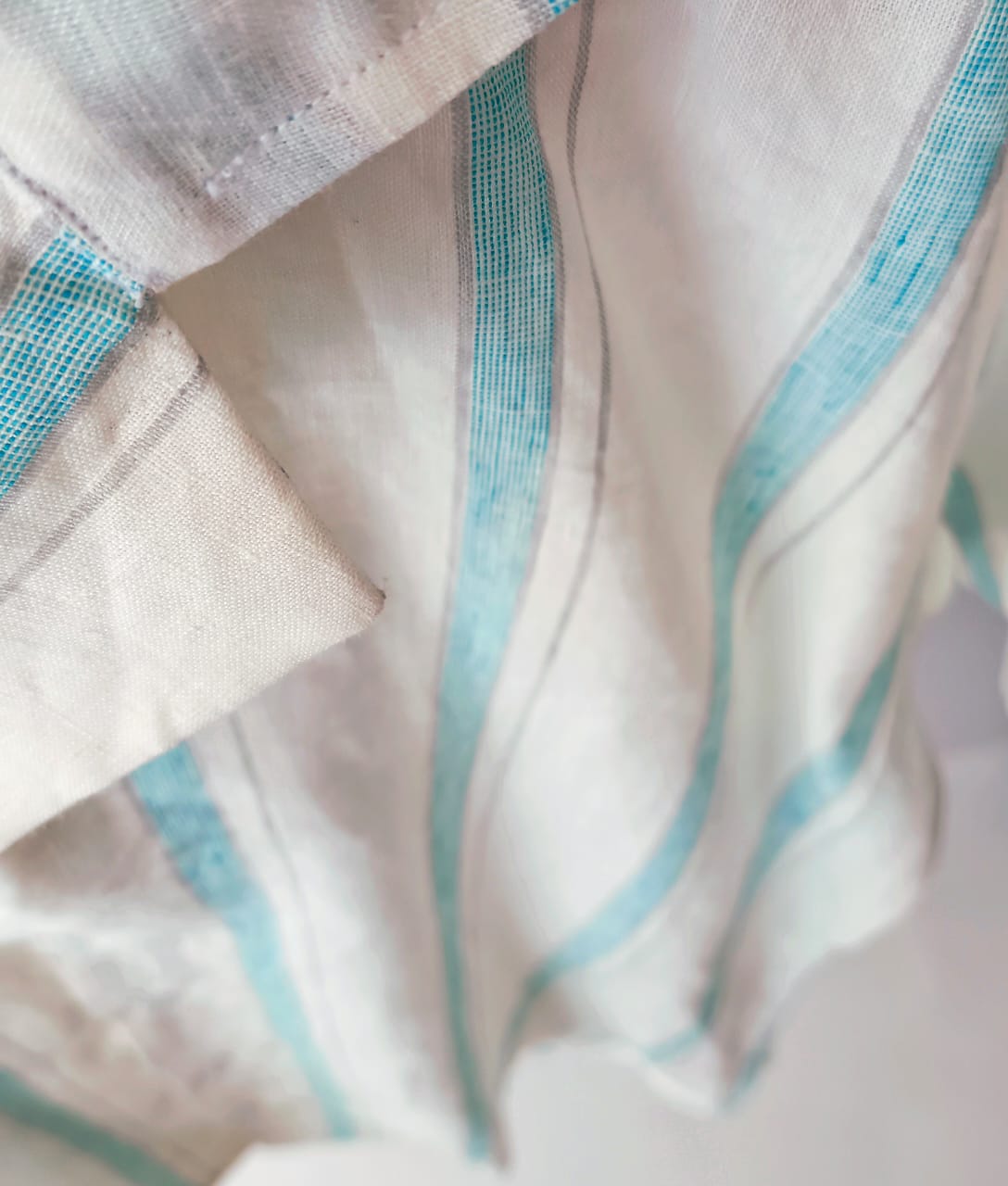 Sea Green Broad Stripes Linen Shirt