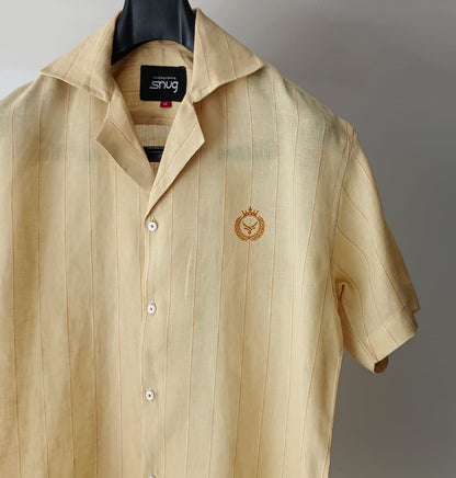 Rust Stripes Linen Shirt