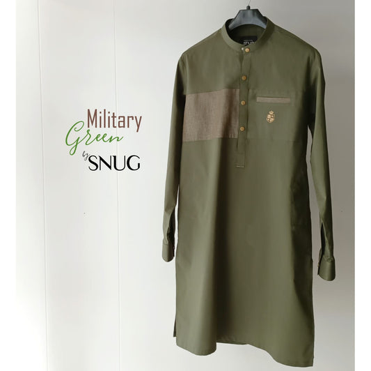 Military Green Kurta Trouser by Snug.