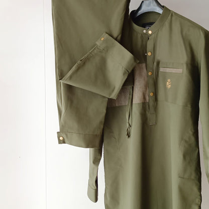 Military Green Kurta Trouser by Snug.