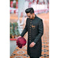 Mansoor's Black Embroidered Sherwani - Snug