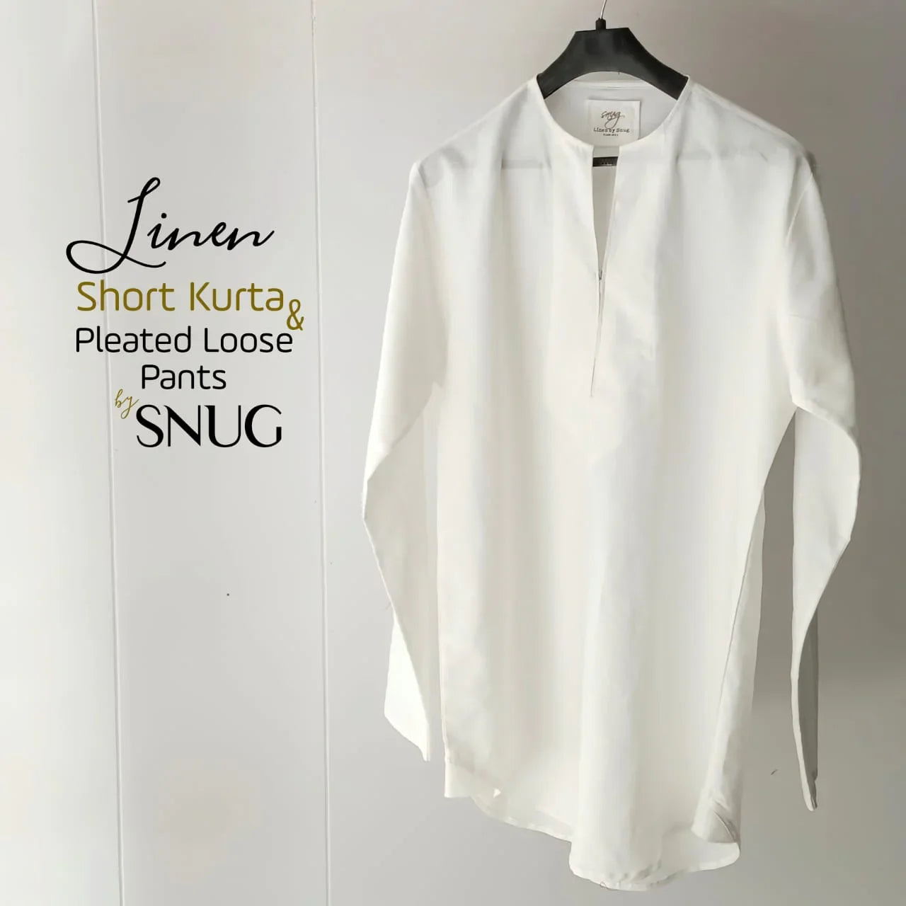 Linen Short Kurta & Pleated Loose Pants. - Snug
