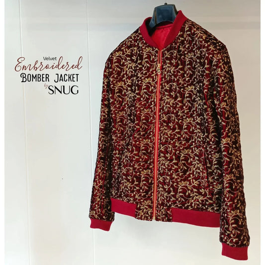 Embroidered Velvet Bomber - Snug