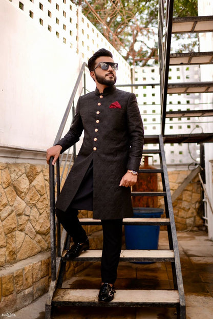 Dense Embroidered Sherwani