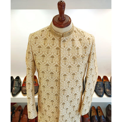 Golden Hand Embroided Sherwani