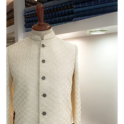 Embroidered Silk Short & Cut Sherwani