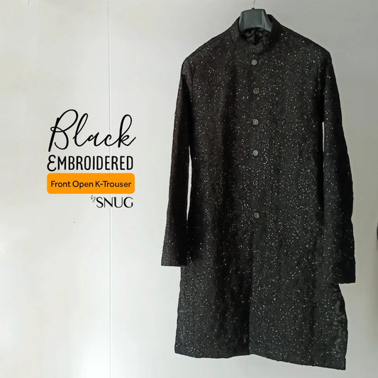 Embroidered Front Open Kurta Trouser - Snug