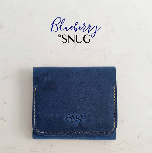 Blueberry Cow Leather Wallet - Snug