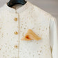 White Embroidered Paisleys Waistcoat with Kurta Trouser. - Snug
