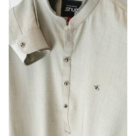 Light Grey Tropical Kurta Shalwar - Snug