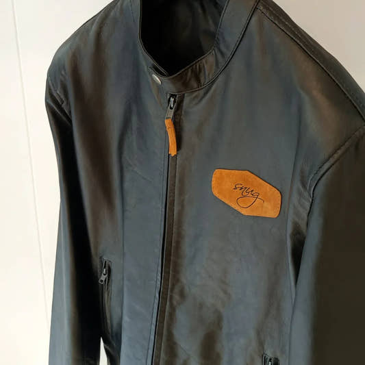 Black Leather Jacket By Snug - Snug