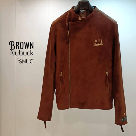 Nubuck Brown Leather Jacket - Snug