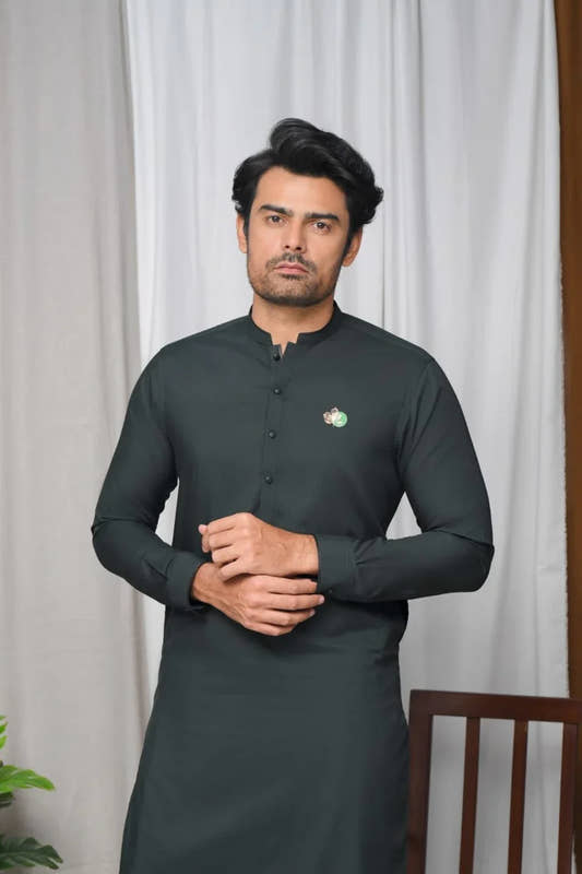 Green Premium Wash and Wear Qamiz Shalwar - Snug