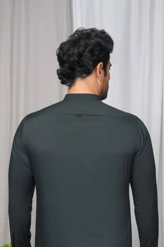 Green Premium Wash and Wear Qamiz Shalwar - Snug