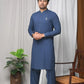 Yale Blue Wash & Wear Kurta Shalwar. - Snug