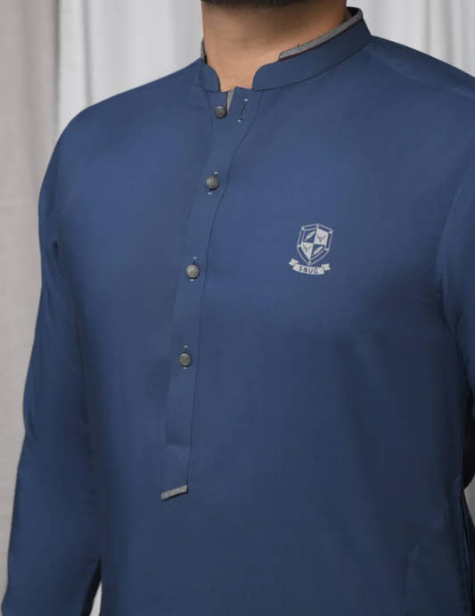 Yale Blue Wash & Wear Kurta Shalwar. - Snug