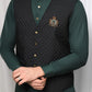 Black Quilted Embroidered Waistcoat. - Snug