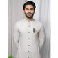 Front Open Abstract Embroidery Linen Kurta Trouser - Snug
