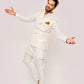 White Embroidered Paisleys Waistcoat with Kurta Trouser. - Snug