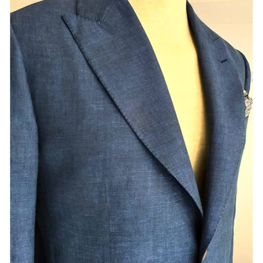 Blue Non Fused Linen Blazer - Snug