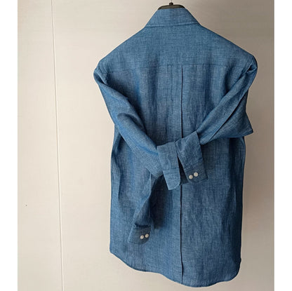 Denim Blue Linen Shirt