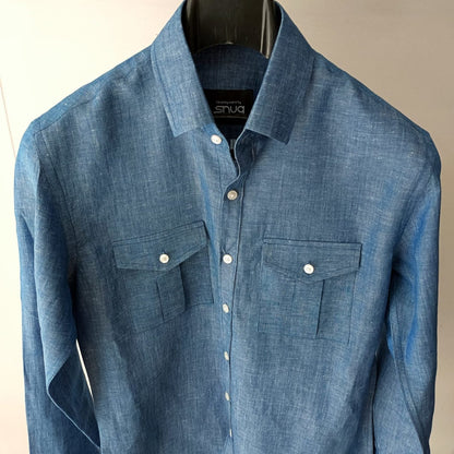 Denim Blue Linen Shirt